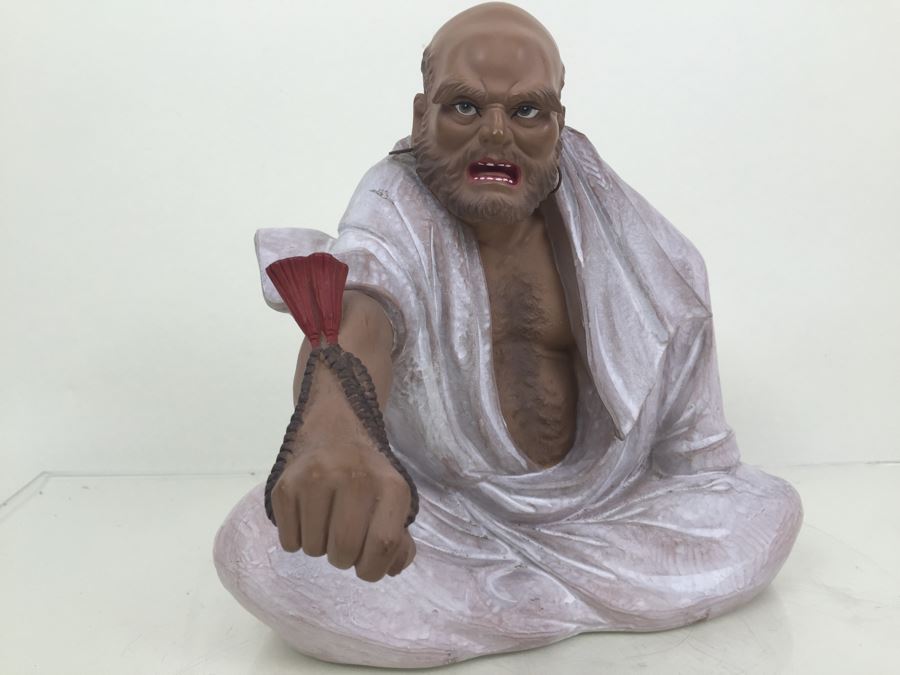 Signed Japanese Fighting Monk Figurine With Box [Photo 5]