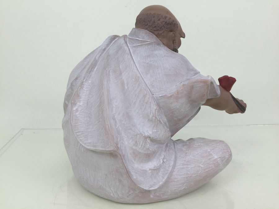 Signed Japanese Fighting Monk Figurine With Box [Photo 9]