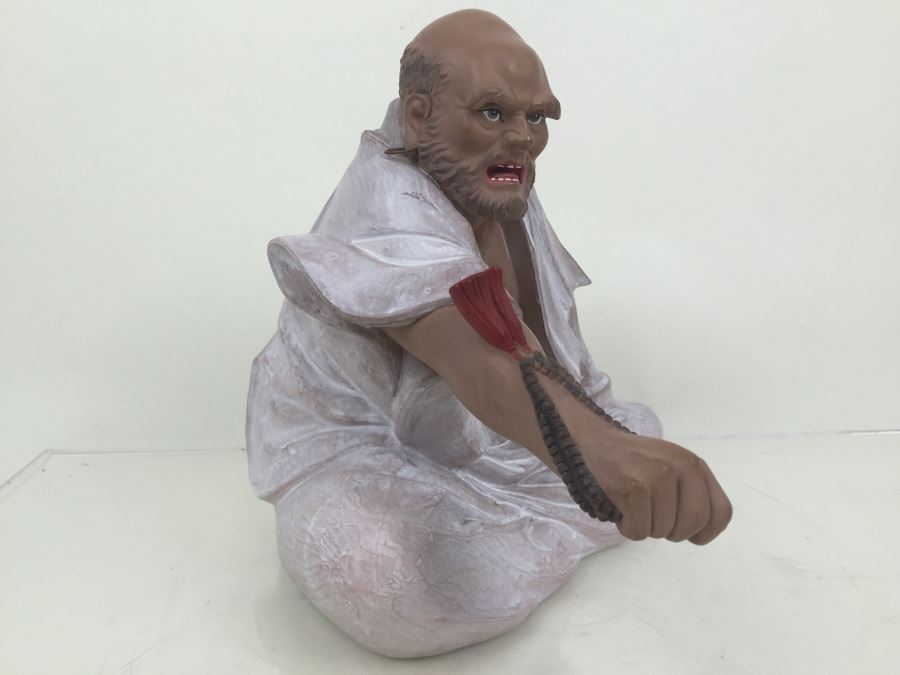Signed Japanese Fighting Monk Figurine With Box [Photo 8]