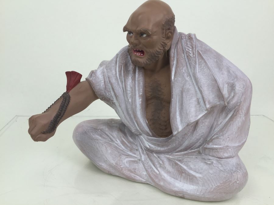 Signed Japanese Fighting Monk Figurine With Box [Photo 13]