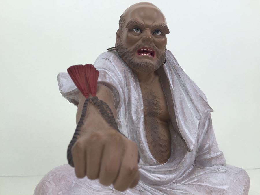 Signed Japanese Fighting Monk Figurine With Box [Photo 2]