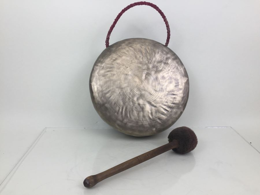 Vintage Brass Gong With Great Tone Loud