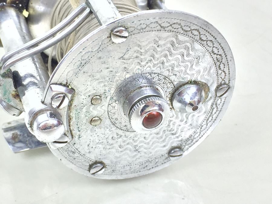 Vintage Pflueger Fishing Reel With Original Leather Pouch Great Condition Oiled [Photo 12]