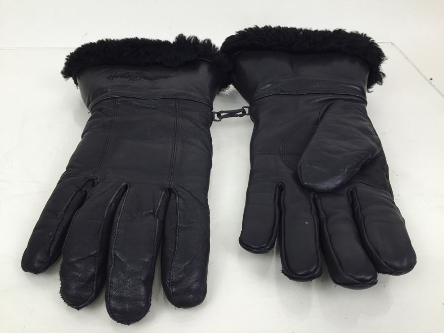 Harley-Davidson Leather Motorcycle Gloves Size M [Photo 5]