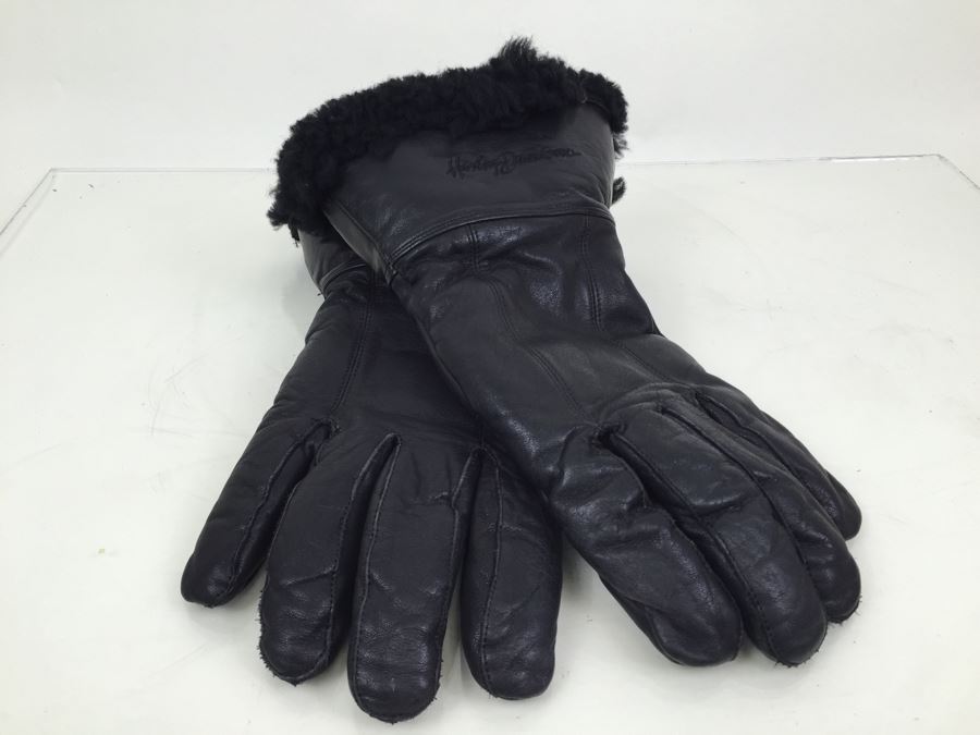 Harley-Davidson Leather Motorcycle Gloves Size M [Photo 1]