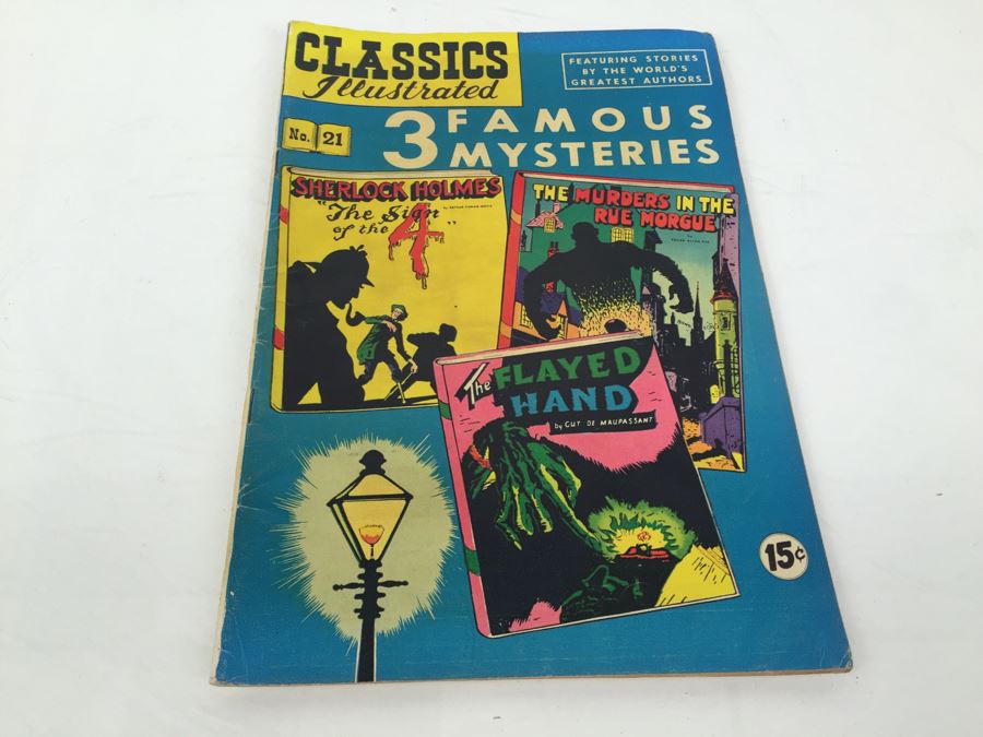 CLASSICS Illustrated Comic Book '3 Famous Mysteries' No. 21 [Photo 1]