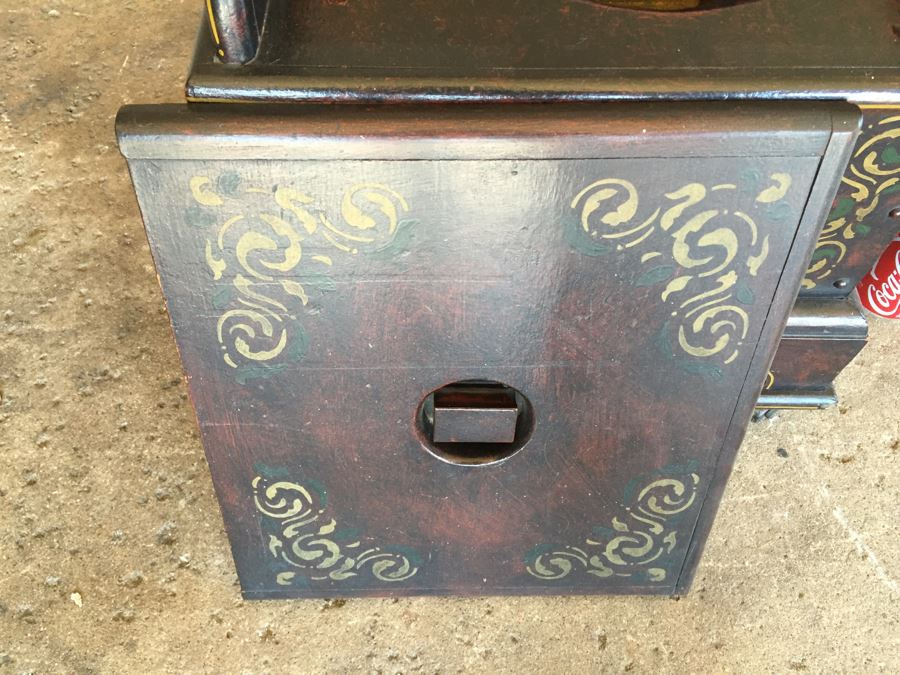 Antique Ship Captain's Ornate Chamber Pot Commode On Casters From Mid 1800's Must See [Photo 23]