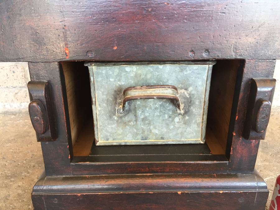 Antique Ship Captain's Ornate Chamber Pot Commode On Casters From Mid 1800's Must See [Photo 12]