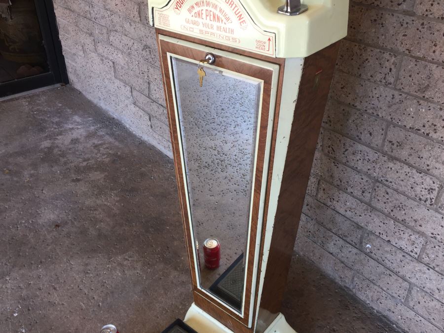 Original 1930's Penny Fortune Scale From Watling Scale Co. Chicago Ill Working Coin-Op Great Condition [Photo 18]