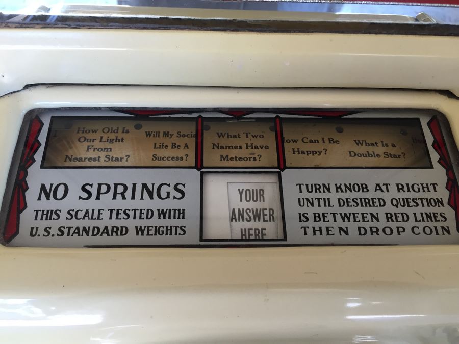 Original 1930's Penny Fortune Scale From Watling Scale Co. Chicago Ill Working Coin-Op Great Condition [Photo 10]