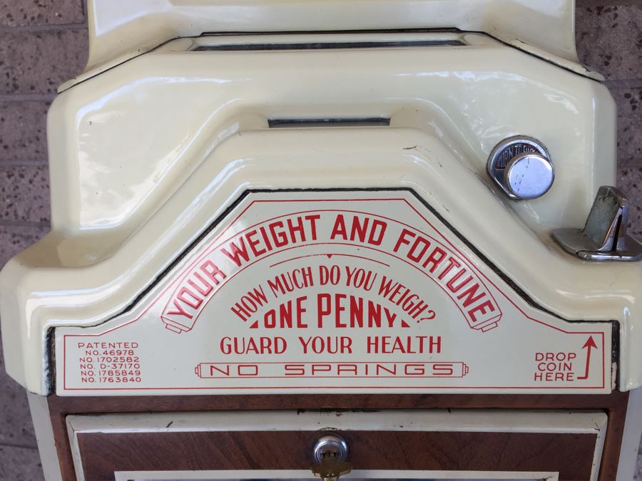 Original 1930's Penny Fortune Scale From Watling Scale Co. Chicago Ill Working Coin-Op Great Condition [Photo 2]