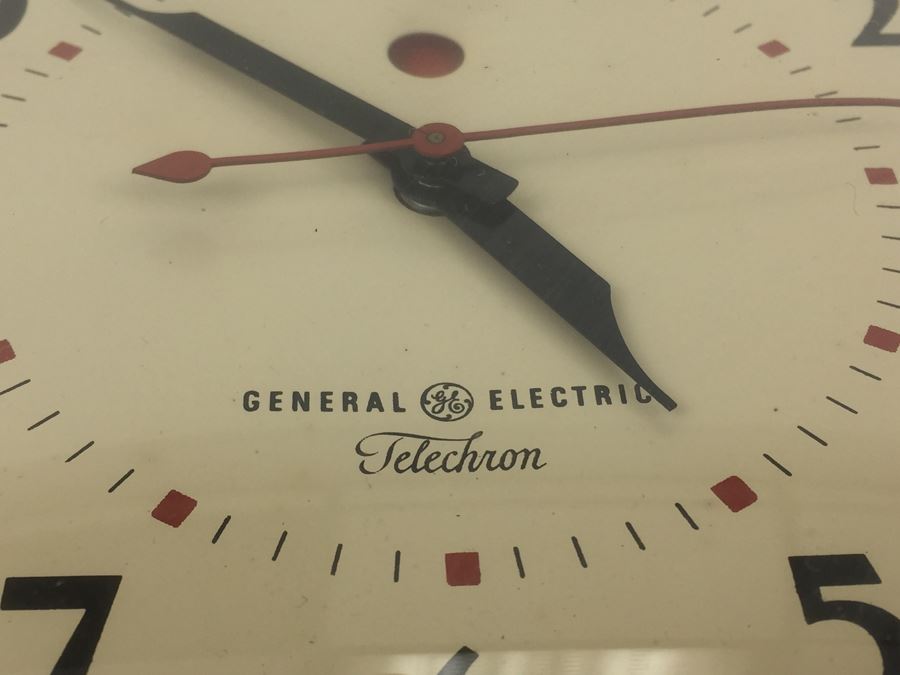 Like New Red Art Decco General Electric Telechron Working Wall Clock Model 2HA43 [Photo 8]