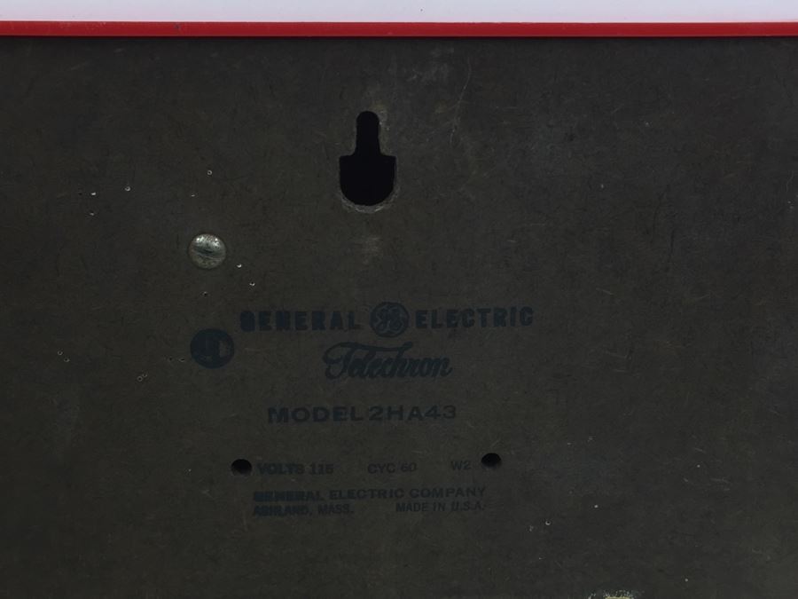 Like New Red Art Decco General Electric Telechron Working Wall Clock Model 2HA43 [Photo 12]