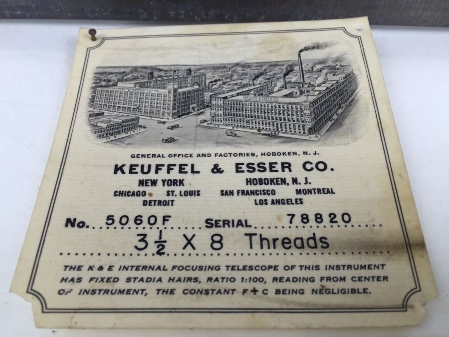 Vintage 1942 Keuffel & Esser Co. Engineer's Transit No. 5060F Used For Surveying In Great Condition [Photo 3]