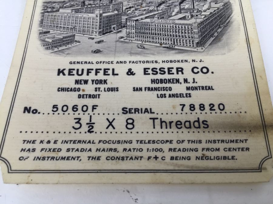 Vintage 1942 Keuffel & Esser Co. Engineer's Transit No. 5060F Used For Surveying In Great Condition [Photo 5]