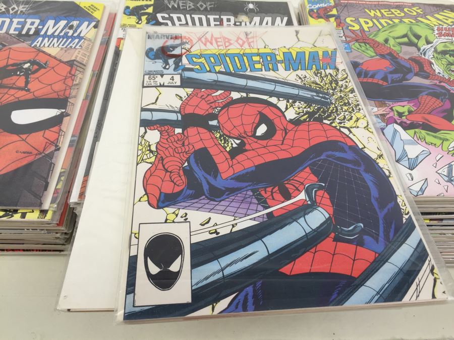 Short Box Of Bagged Comics Mainly Web Of Spider-Man [Photo 8]