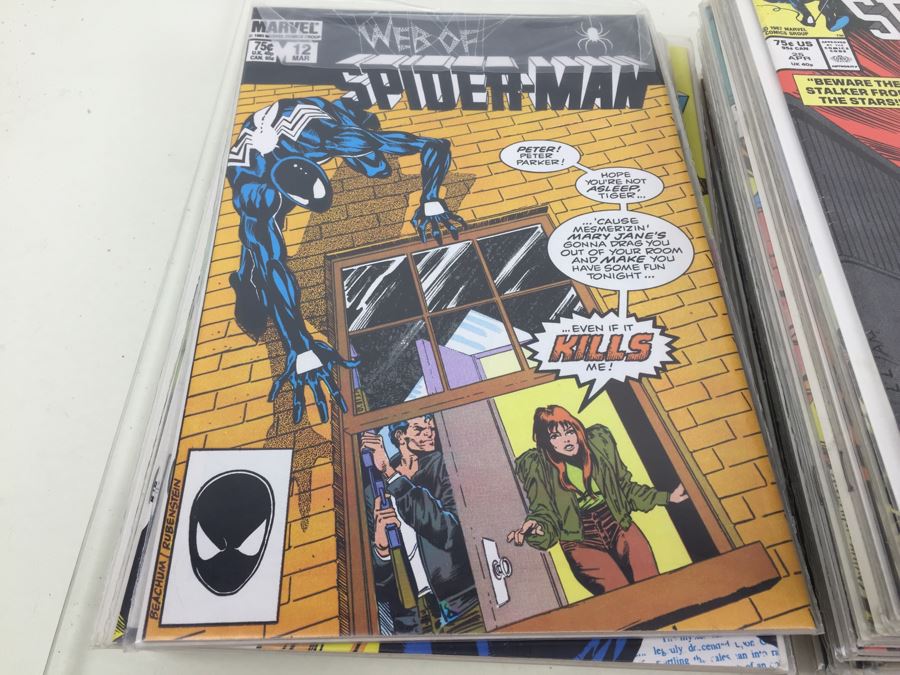 Short Box Of Bagged Comics Mainly Web Of Spider-Man [Photo 17]