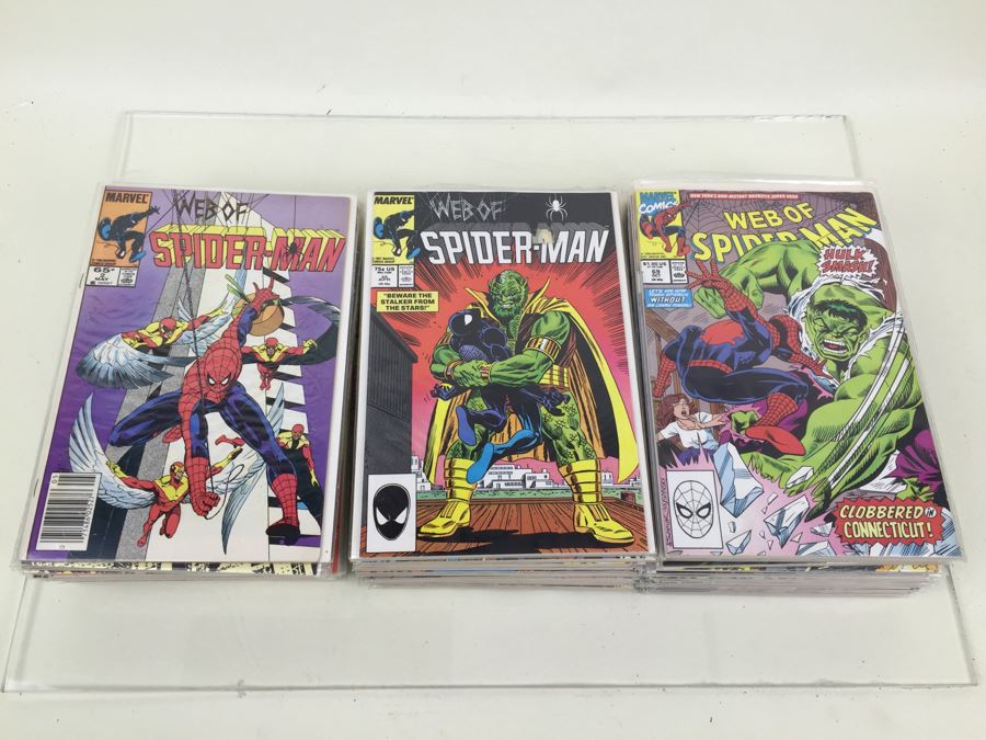 Short Box Of Bagged Comics Mainly Web Of Spider-Man [Photo 2]