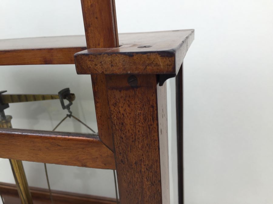 Large Antique Late 1800's Becker & Sons Apothecary Scale Excellent Condition Inside Wooden Case With Glass Panels Has Drawer And Weights Rotterdam, Netherlands [Photo 7]