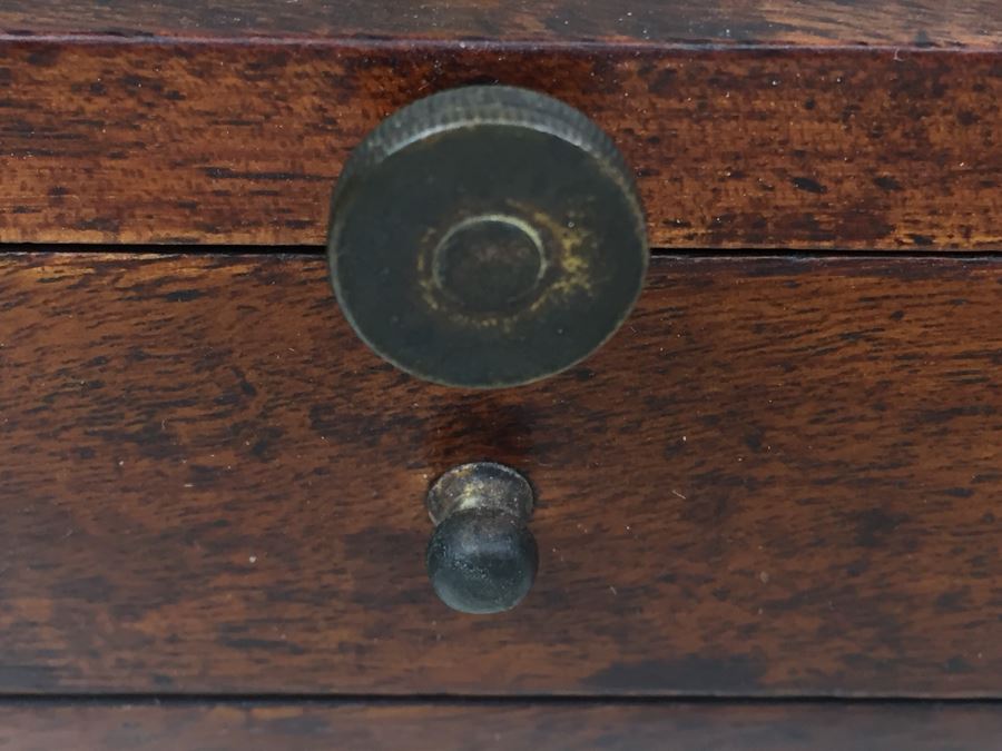 Large Antique Late 1800's Becker & Sons Apothecary Scale Excellent Condition Inside Wooden Case With Glass Panels Has Drawer And Weights Rotterdam, Netherlands [Photo 17]