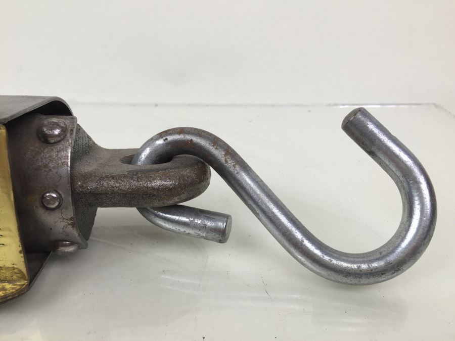 Large Industrial Brass Chatillon 500LBS Hanging Scale Type 160 New York In Excellent Condition Like New [Photo 9]