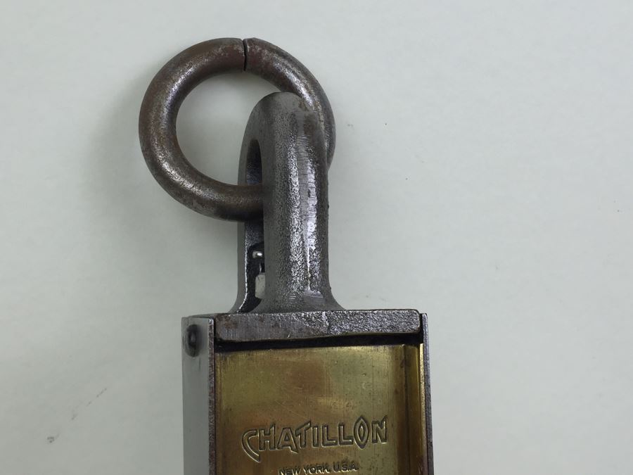 Large Industrial Brass Chatillon 500LBS Hanging Scale Type 160 New York In Excellent Condition Like New [Photo 5]