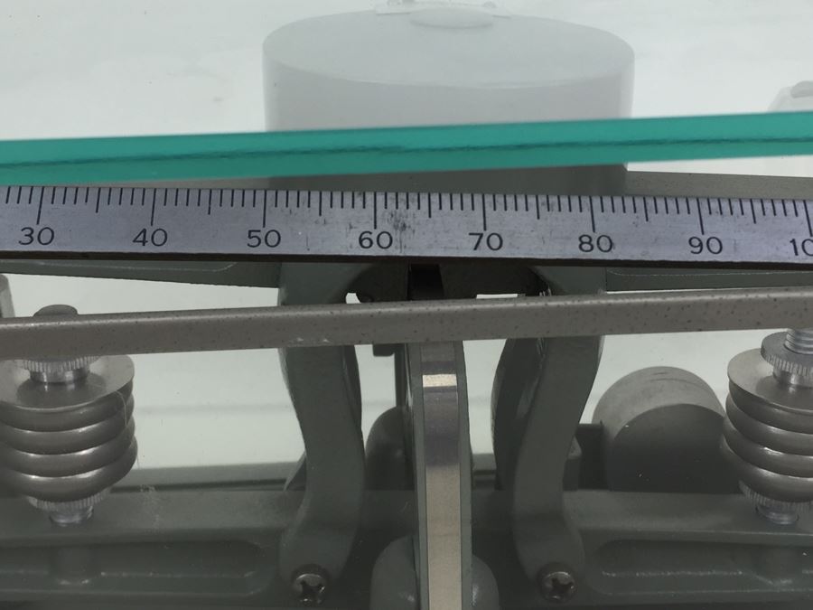 Vintage Apothecary Torsion Balance Scale From The Torsion Balance Co. Model IL 1 Heavy Cast Iron With Thick Glass Panels Excellent Condition [Photo 9]