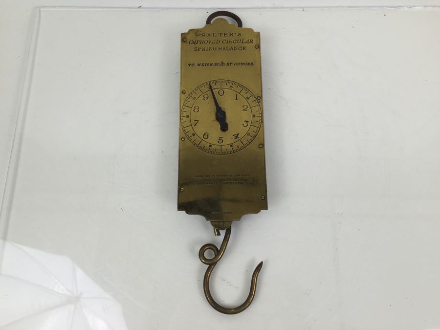 Salter's Improved Circular Spring Balance Scale Hanging Great Condition [Photo 4]