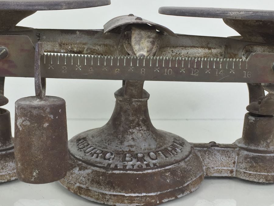 Rare Vintage Cast Iron Balance Scale Jaburg Brothers Approved Type New York City [Photo 6]