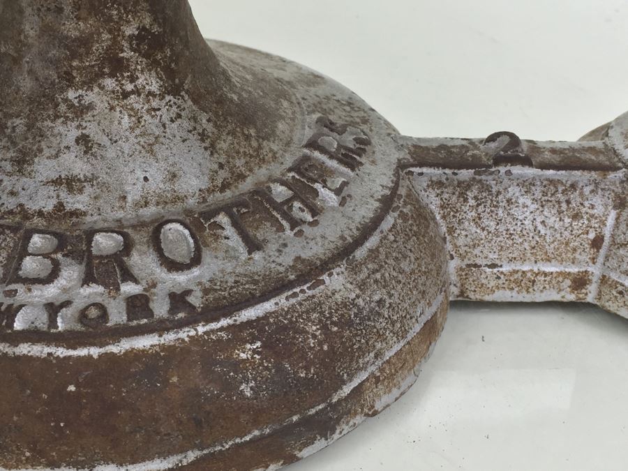 Rare Vintage Cast Iron Balance Scale Jaburg Brothers Approved Type New York City [Photo 5]