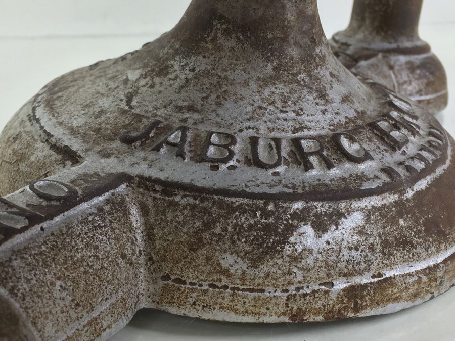 Rare Vintage Cast Iron Balance Scale Jaburg Brothers Approved Type New York City [Photo 7]