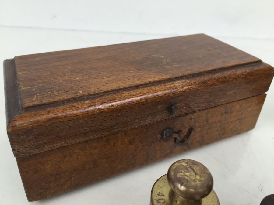Various Vintage Scale Weights Some With Wooden Carrying Cases Boxes [Photo 4]