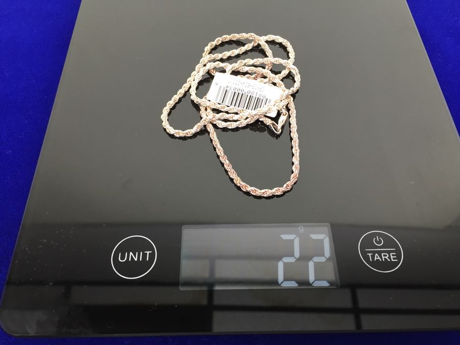 Sterling Silver 30' Italian Rope Chain Necklace 22g NEW [Photo 11]