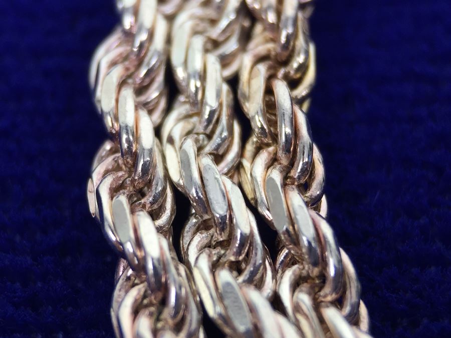 Sterling Silver 30' Italian Rope Chain Necklace 22g NEW [Photo 9]