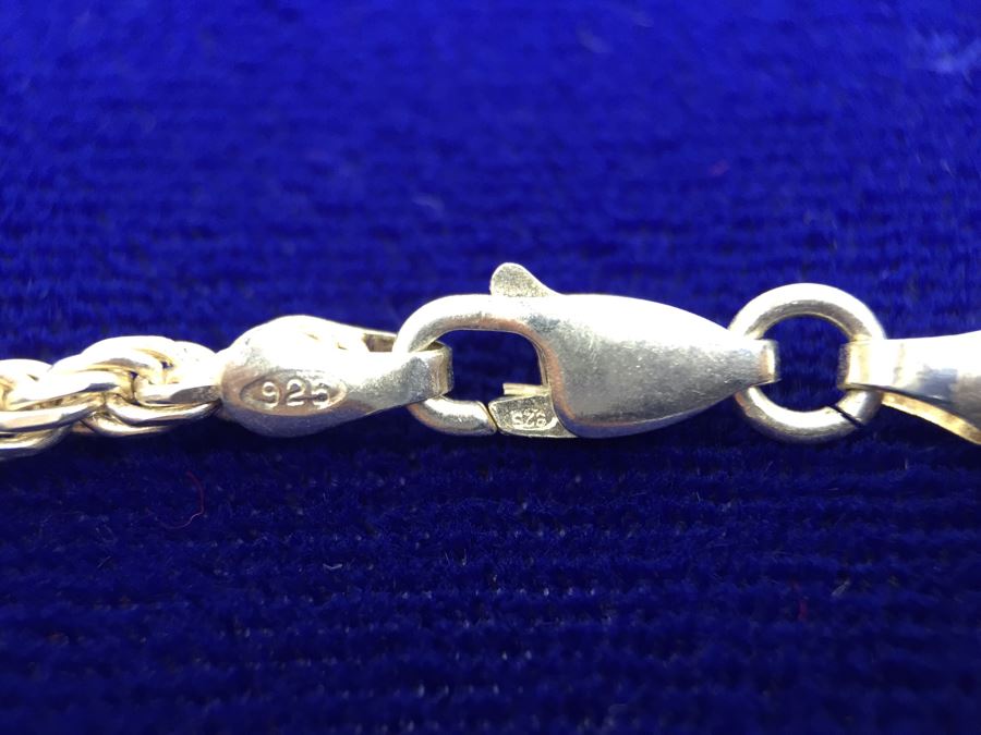 Sterling Silver 30' Italian Rope Chain Necklace 22g [Photo 4]