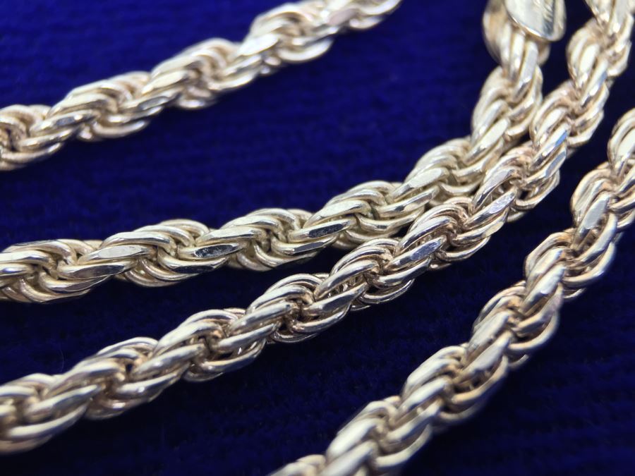 Sterling Silver 30' Italian Rope Chain Necklace 22g [Photo 7]