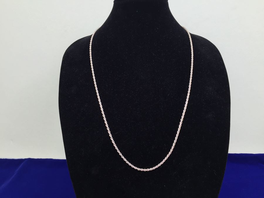 Sterling Silver 30' Italian Rope Chain Necklace 22g