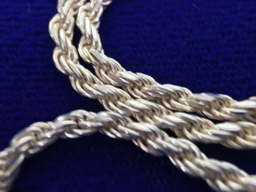 Sterling Silver 30' Italian Rope Chain Necklace 22g [Photo 8]