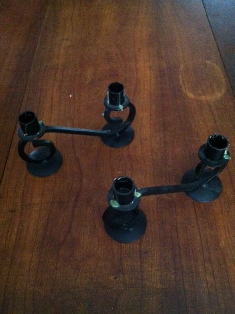 Pair of Metal Candleholders [Photo 1]