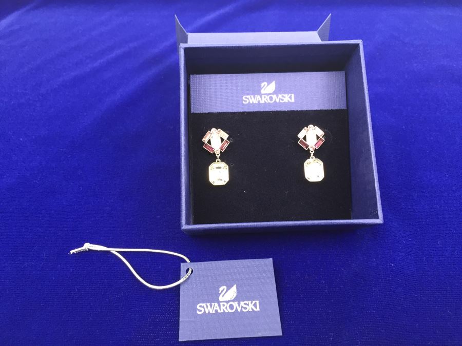 Swarovski Diana Crystal Earrings New In Box 5152761 [Photo 2]
