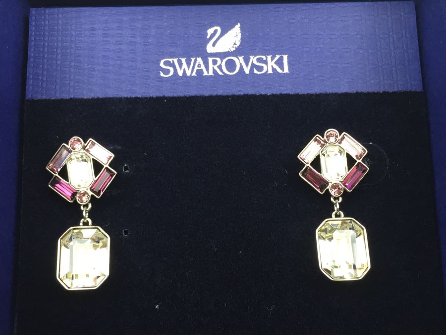 Swarovski Diana Crystal Earrings New In Box 5152761 [Photo 3]