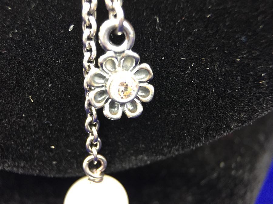 Pandora Love Takes Flight Champagne-Coloured CZ, White Pearl & Pyrite With Breuning Sterling Silver Chain [Photo 7]