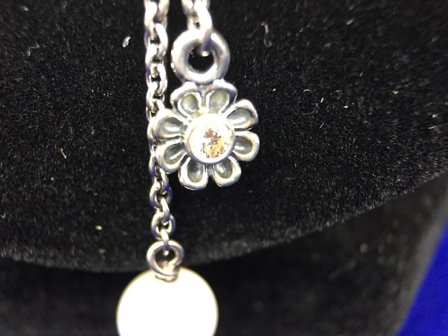 Pandora Love Takes Flight Champagne-Coloured CZ, White Pearl & Pyrite With Breuning Sterling Silver Chain [Photo 8]