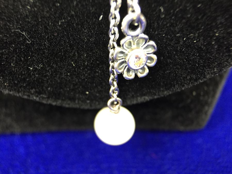 Pandora Love Takes Flight Champagne-Coloured CZ, White Pearl & Pyrite With Breuning Sterling Silver Chain [Photo 9]