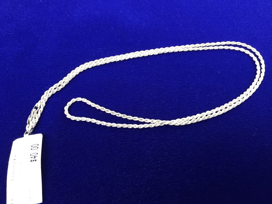 Sterling Silver 24' Italian Rope Chain Necklace NEW [Photo 6]