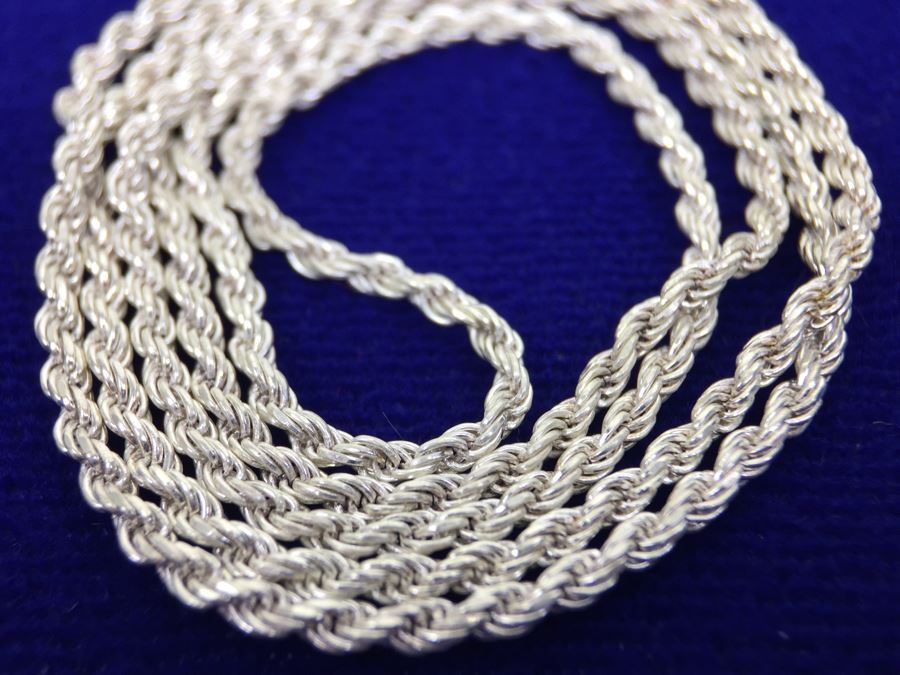 Sterling Silver 24' Italian Rope Chain Necklace NEW [Photo 2]