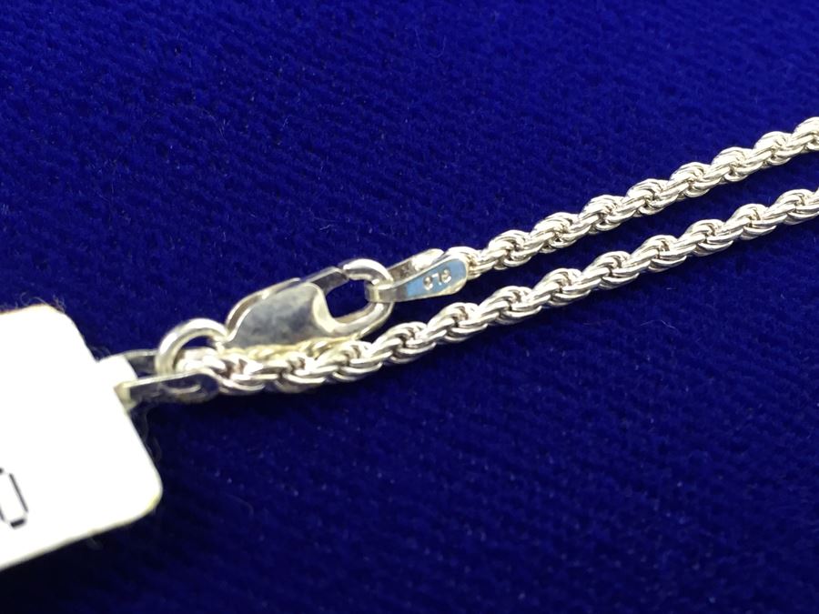 Sterling Silver 24' Italian Rope Chain Necklace NEW [Photo 5]