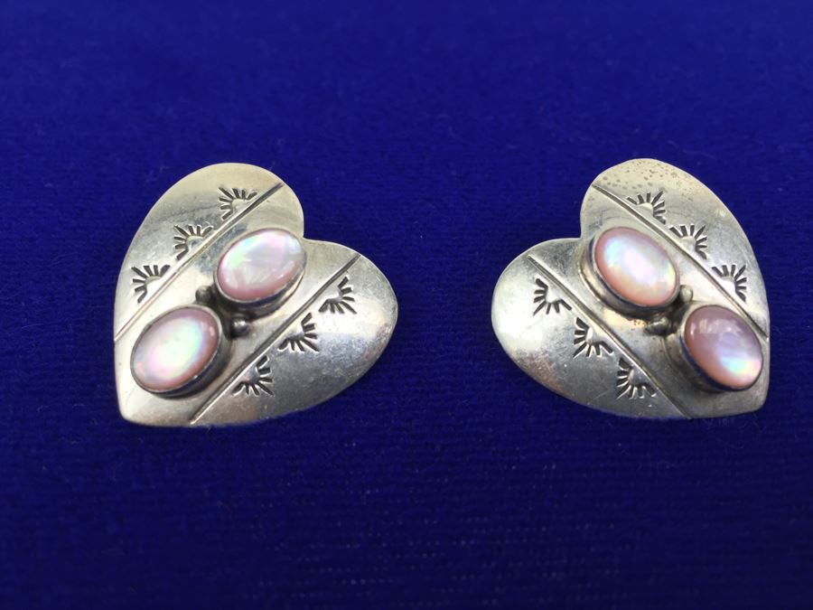 Sterling Silver Navajo Earrings Signed BN 925 [Photo 4]