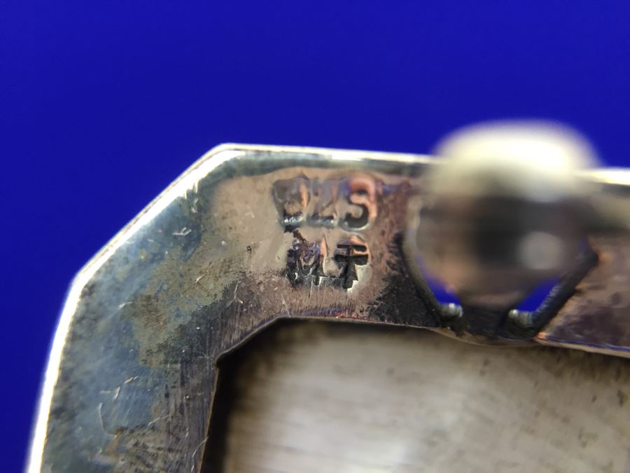 Vintage Sterling Silver Marcasite And Mother Of Pearl Brooch Signed MT [Photo 16]