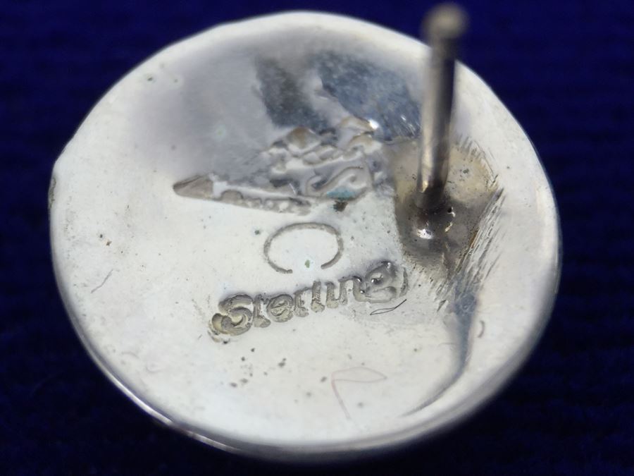 Sterling Silver Lapis And Turquoise Pierced Earrings Signed New Mexico [Photo 13]